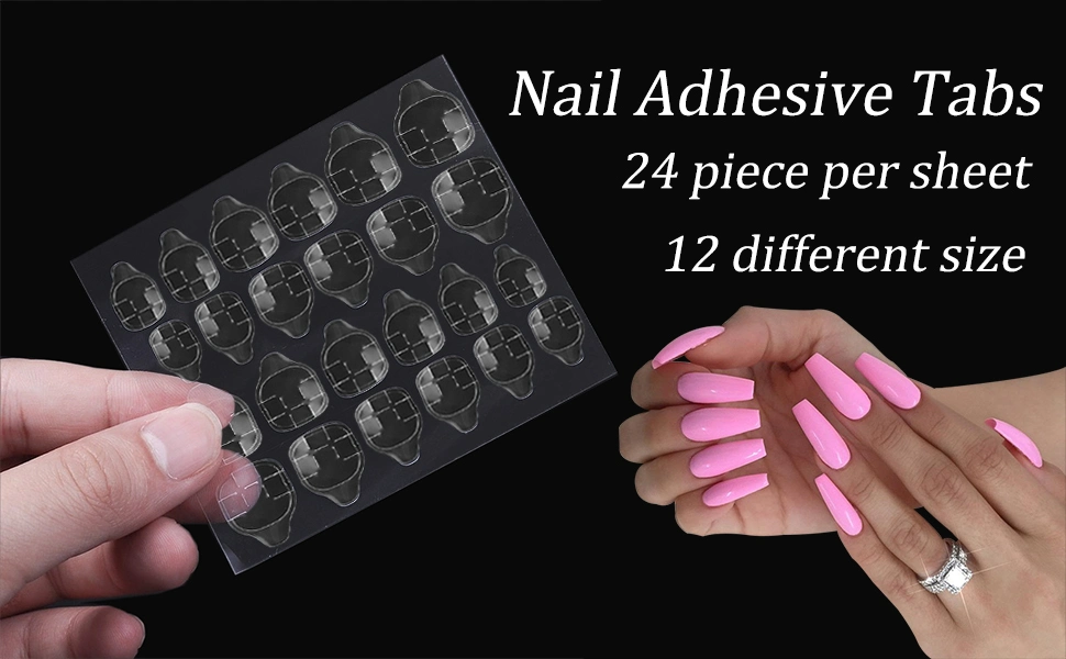 Press on Thin Double Side Jelly Nail Glue Adhesive Waterproof Tape Stickers for Manicure Fake Nail Toe Tips