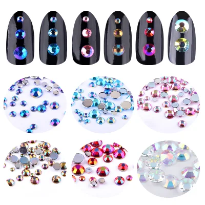 Ab Красочные Стразы для дизайна ногтей 3D Крошечные блестящие украшения для ногтей